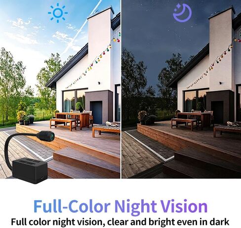3MP WiFi Security Camera with 5000mAh Battery, 2.4G/5G Dual-Band Wireless Cam with Flexible Gooseneck, Low-Light Full Color Night Vision, One-Way Audio Remote Listen, Portable Camera for IndoorD07 in Kuwait