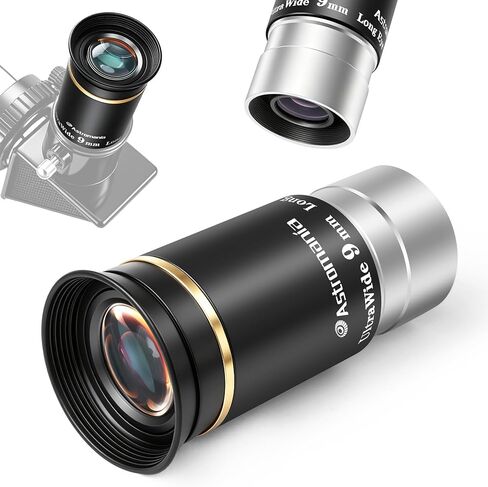 Astromania Telescope Eyepiece 1.25" Gold Line 66° Ultra Wide Angle Lens 6mm | HD FMC Telescope Accessory, Long Eye Relief, Wider UWA Telescope Lense, For Planets Deep Sky Astronomy Objects, Filter Thread in Saudi Arabia