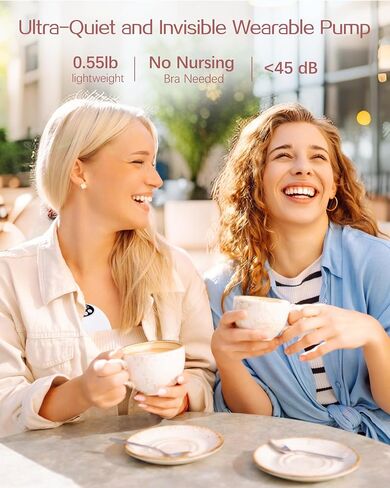 Heated Hands-Free Breast Pump, Wearable Breastfeeding with Heated Base Promotes Milk Production & Warm Comfort, Voice Reminder, 6 Modes & 12 Levels, 19/21/24 Flange for Working Moms & Midnight Feeds in Kuwait