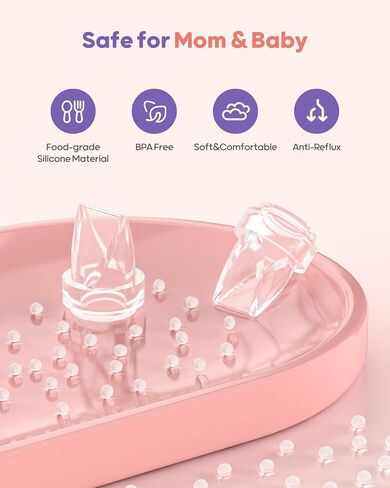 Nuliie Breast Pumps Accessories, Valves Replacement for Nuliie Wearable Breast Pump Electrical with Storage Bag (Model:S32) 4Pcs Duckbill Valves in Kuwait