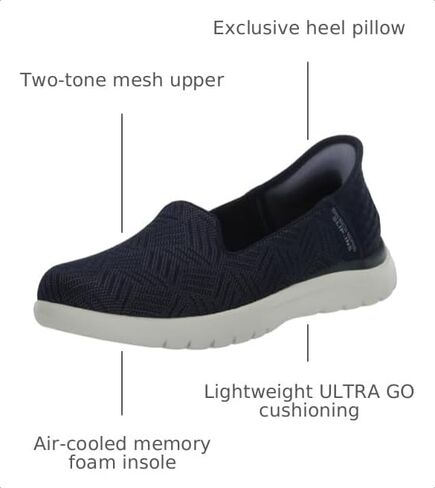 Skechers Women's On-The-Go Flex - Clover Hands Free Slip-Ins, Navy/White, 10 B (M) in Kuwait