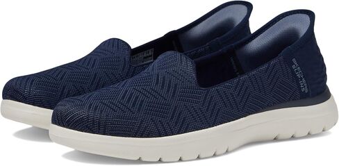 Skechers Women's On-The-Go Flex - Clover Hands Free Slip-Ins, Navy/White, 10 B (M) in Kuwait