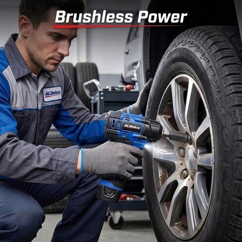ACDelco G12 Series 12V Brushless 3/8" Cordless Impact Wrench Tool Kit, 140 ft-lbs Max Torque, 4-Mode Drive Control, 5-inch Compact Design, Includes (1) Li-ion Battery & Quick Charger - ARI12186-3P in Kuwait