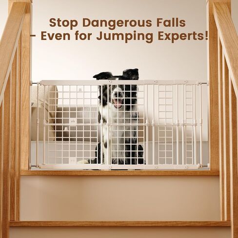 Fldofaves Adjustable Dog Gate - 13-22 Inch Height, 18-43 Inch Width Extension - No Drill Pet Gate for Doorways, Stairs, Puppies - Heavy Duty Metal Safety Gate in Kuwait