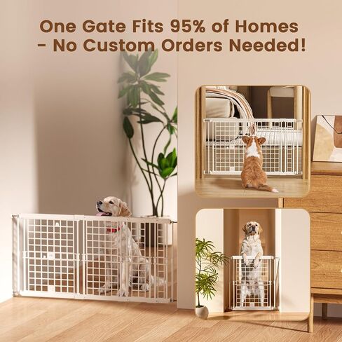 Fldofaves Adjustable Dog Gate - 13-22 Inch Height, 18-43 Inch Width Extension - No Drill Pet Gate for Doorways, Stairs, Puppies - Heavy Duty Metal Safety Gate in Kuwait
