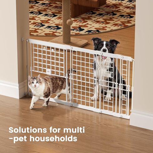 Fldofaves Adjustable Dog Gate - 13-22 Inch Height, 18-43 Inch Width Extension - No Drill Pet Gate for Doorways, Stairs, Puppies - Heavy Duty Metal Safety Gate in Kuwait