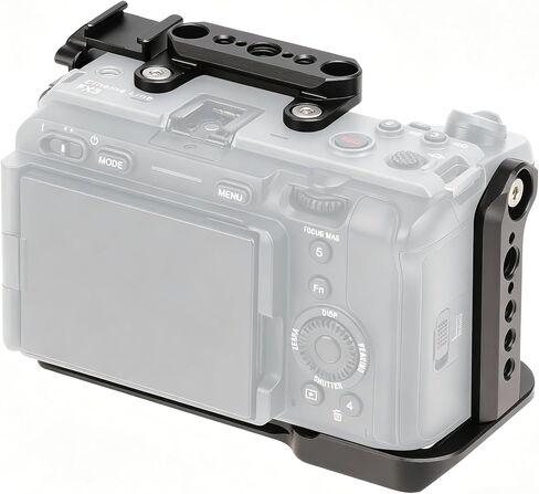 Camera Cage for Sony FX3 FX30 with NATO Rail & Cold Shoe,Built-in 1/4"-20 & 3/8"-16 Multiple Mounting Point and Quick Release Plate for Arca-Swiss in Kuwait