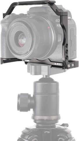Camera Cage for Canon EOS R10, Built-in NATO Rail | Cold Shoe, Arca-Swiss Quick Release Plate, ARRI 3/8"-16 & 1/4"-20 Threaded Holes for Tripod Gimbal Stabilizer in Kuwait