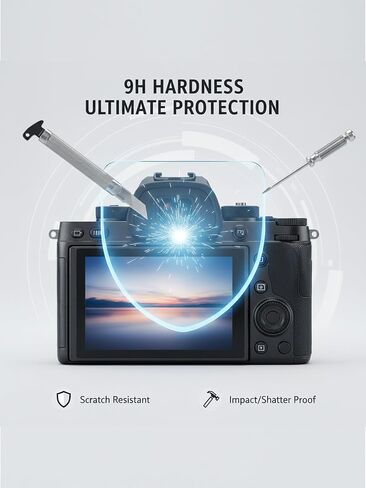 iDaPro Screen Protector for Fujifilm GFX 100RF, 9H Tempered Glass | 3-Pack + ABS Box. 9H Hardness, Anti-Scratch, Anti-Bubble, HD Clarity, Anti-Fingerprint, Easy Install. NOT for other cameras in Kuwait