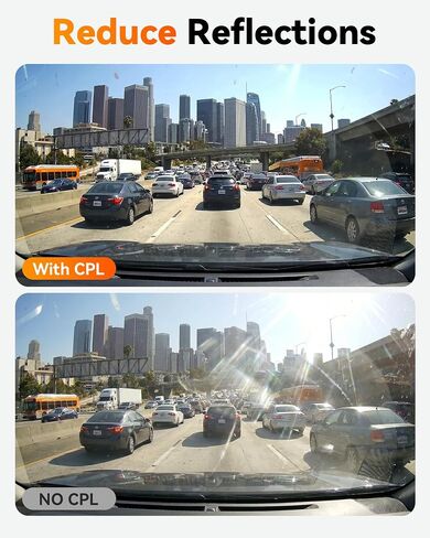 WOLFBOX X5 / X5 Duo Dash Cam Polarizing Lens – Anti-Glare, Reduces Windshield Reflections, Clearer Footage in Sun & Rain, Lens Protection in Kuwait