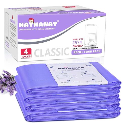 Diaper Pail Refills Increased 30% length Compatible with Dekor Plus Diaper Pails Lavender Scent Holds up to 3016 Diapers (4 Pack) in Saudi Arabia