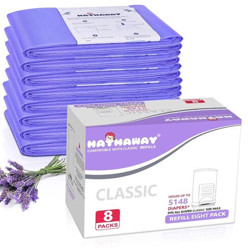 Diaper Pail Refills Increased 30% length Compatible with Dekor Plus Diaper Pails Lavender Scent Holds up to 3016 Diapers (4 Pack) in Saudi Arabia