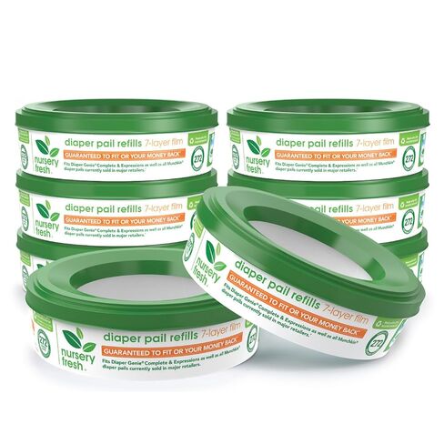 Nursery Fresh® Refill Rings for Diaper Genie® and Munchkin® Diaper Pails, Holds up to 2,176 Newborn Diapers, 8 Pack in Kuwait