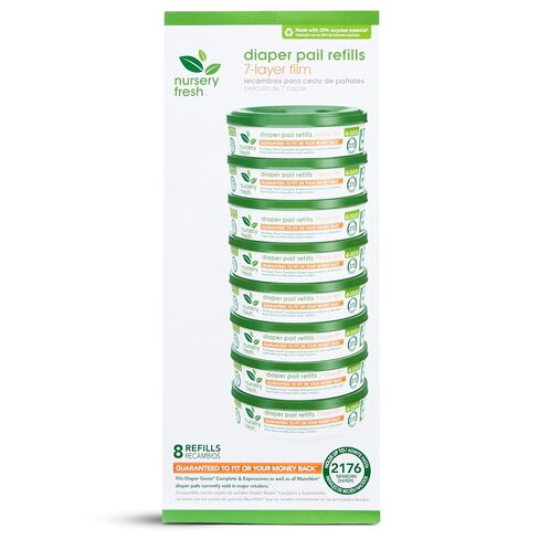 Nursery Fresh® Refill Rings for Diaper Genie® and Munchkin® Diaper Pails, Holds up to 2,176 Newborn Diapers, 8 Pack in Kuwait