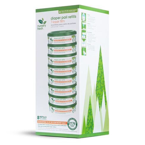 Nursery Fresh® Refill Rings for Diaper Genie® and Munchkin® Diaper Pails, Holds up to 2,176 Newborn Diapers, 8 Pack in Kuwait