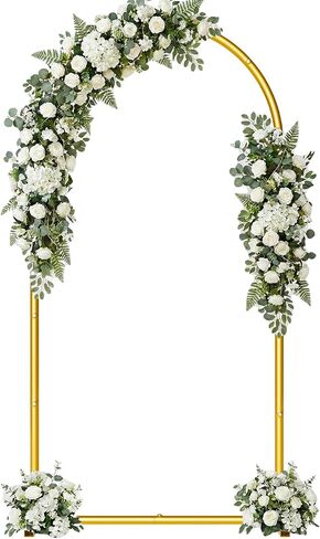 6.6FT Metal Wedding Arch Backdrop Stand,Stable Wedding Arch Frame for Wedding Ceremony Birthday Party Baby Shower Graduation Anniversary Floral Decoration,Gold in Kuwait