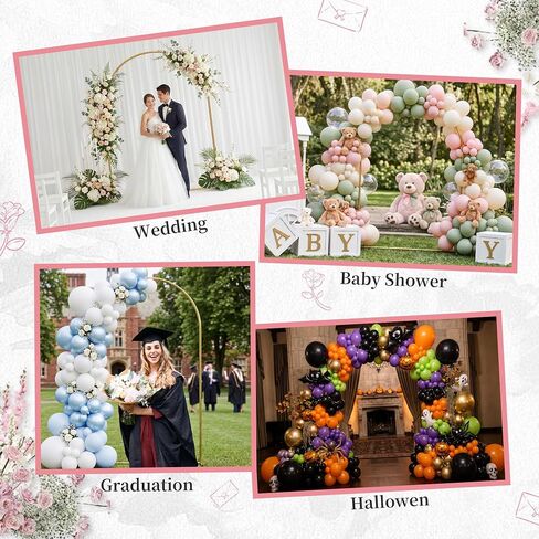 STARLATTA 7.2FT Gold Metal Wedding Arch Backdrop Stand | Heavy duty, reusable, for wedding ceremony, birthday party, baby shower, bridal shower & photo booth decoration in Kuwait