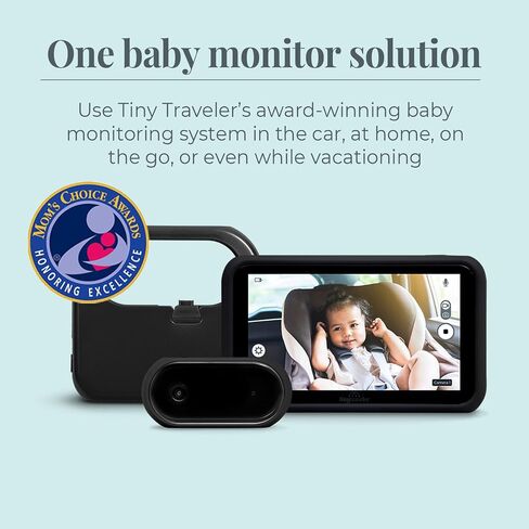 Tiny Traveler Baby Monitor - Tiny Wireless Basic Kit (TT002PBB) with Power Bank - Wireless Baby Car Monitor Camera, 8 Hours Power Bank, Night Vision, Video Record & Share, 5" Touchscreen LCD - Black in Saudi Arabia