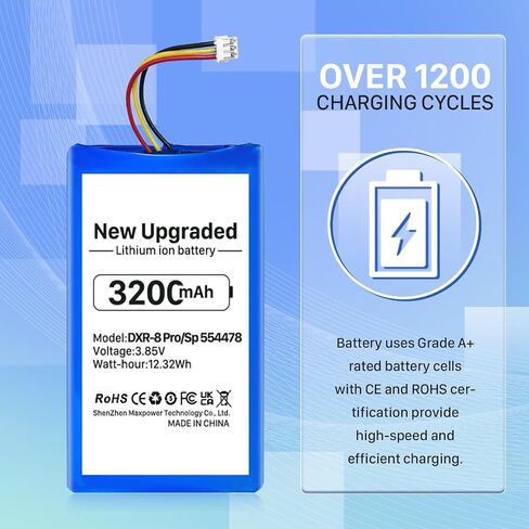 DXR-8 PRO Battery, 3200mAh 3.85V Rechargeable Lithium-Ion Battery for Video Baby Monitor Sp 554478 (Not Compatible with DXR-8) in Saudi Arabia