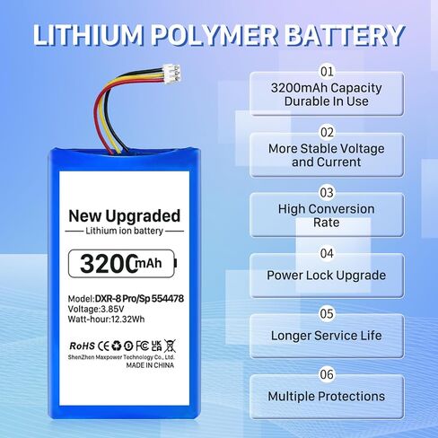 DXR-8 PRO Battery, 3200mAh 3.85V Rechargeable Lithium-Ion Battery for Video Baby Monitor Sp 554478 (Not Compatible with DXR-8) in Saudi Arabia