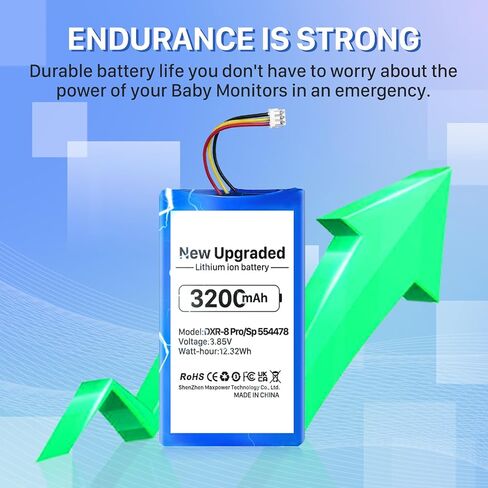 DXR-8 PRO Battery, 3200mAh 3.85V Rechargeable Lithium-Ion Battery for Video Baby Monitor Sp 554478 (Not Compatible with DXR-8) in Saudi Arabia