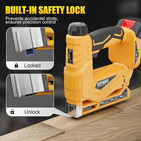 3-in-1 Small 21V Cordless Staple Gun, 18 GA Electric Brad Nailer | Battery Powered, Depth Adjustment, with 2 x 2.0Ah Batteries & Charger, 1000x18GA Nails & 1000xT50 Staples & 1000x10J Staples in Kuwait