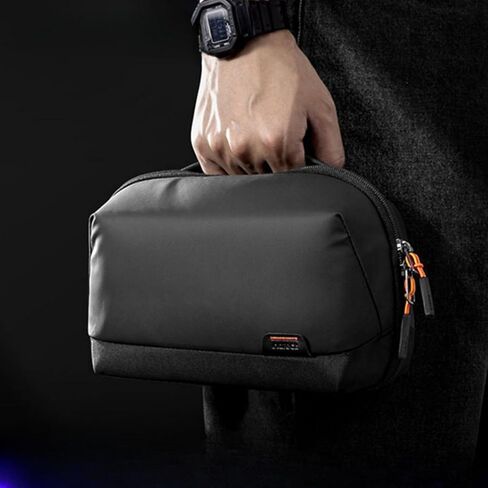 Digital Storage Bag for Data Cables, Volcano Storage Bag, Crossbody Bag, Power Bank Case, Travel Portable Bag - for Both Men And Women-Black in Kuwait