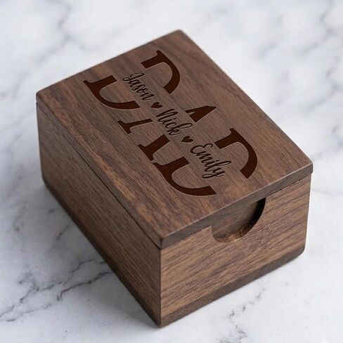 Personalized Pull Out Photo Box, Custom Engraved Accordion Picture Wooden Box, Father Day Gifts, Picture Album Box Gifts, Holds 18 Photo Prints in Kuwait