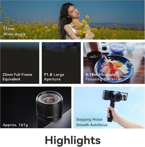 TTARTISAN 17mm F1.8 Air Auto Focus Lens, AF 17mm f/1.8 X APS-C Prime Wide-Angle Lens for Fuji X-Mount X-A1 X-A10 X-A2 X-A20 X-A3 X-A5 X-A7 X-M1 X-M5 X-H1 (X-Mount) in Kuwait