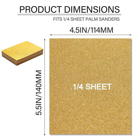 Dianrui 50 PCS 1/4 Sandpaper Sheets, 80/120/150/220/320/400 Grit Sandpaper Assortment for Wood/Metal Furniture, Sand Paper for Drywall 5.5" x 4.5" in Kuwait