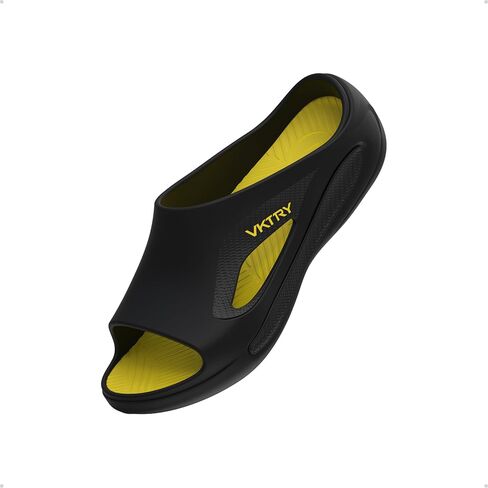 VKTRY Recovery Slides, Cushioning EVA Foam, Carbon Cloud Core, Arch Support | Carbon Fiber Plate: Rocker Sole, Deep Heel Cup, Ventilated Fit, Arch Support, Slip-Resistant Grip | Post Game Comfort in Saudi Arabia