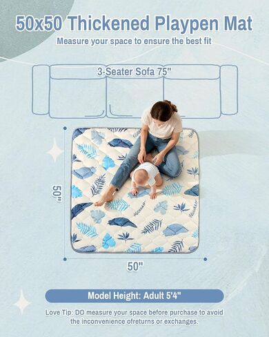 حصيرة لعب الأطفال للأرضية ، حصيرة Playpen Playpen 50x50 ، زميل في الرغوة الرغوية الحشوية للرضع للأطفال ، حصيرة زمنية قابلة للانزلاق والآلة القابلة للغسل in Kuwait