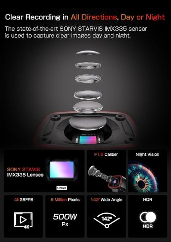 AKEEYO AKY-710S Motorcycle Camera 4K 28fps, 2K 55fps, Wide-Angle 142°, IP67, 5MP, Loop & Emergency Recording, Parking Monitor, Motorcycle Bike,Outdoor Sports, Rechargeable,32GB Card Included in Kuwait