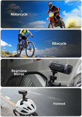 AKEEYO AKY-710S Motorcycle Camera 4K 28fps, 2K 55fps, Wide-Angle 142°, IP67, 5MP, Loop & Emergency Recording, Parking Monitor, Motorcycle Bike,Outdoor Sports, Rechargeable,32GB Card Included in Kuwait