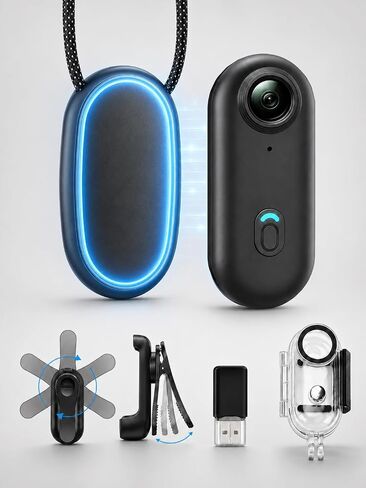 JETO 1080P Mini Body Camera 64GB, Wearable Motorcycle Camera WiFi POV | 150° Wide Angle, WiFi App Live View, Waterproof Case 131ft, Magnetic Lanyard, Rotating Clip, 64GB Card for Pet Daily Use in Kuwait