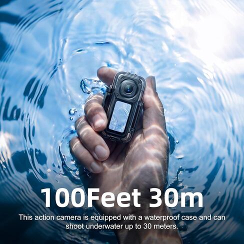 4K Thumb Action Camera with 180° Rotatable Lens, 38.3g Ultra-Light Mini Wearable POV Camera, Portable Vlogging,Helmet Cam for Cycling,Motorcycle (with 64G-Card, Black) in Kuwait