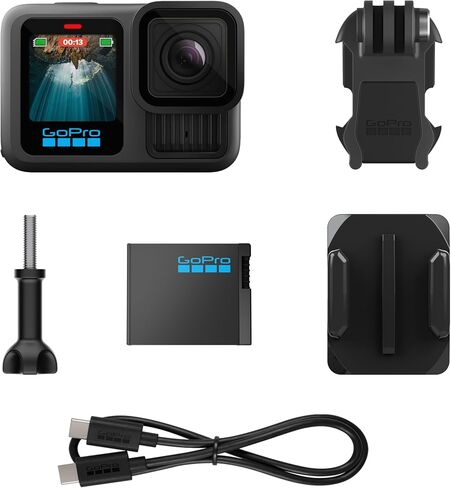 GoPro HERO13 Black - Waterproof Action Camera with 5.3K60 Video, 27MP Photo + Compatability with HB-Series Lenses (Renewed) in Kuwait