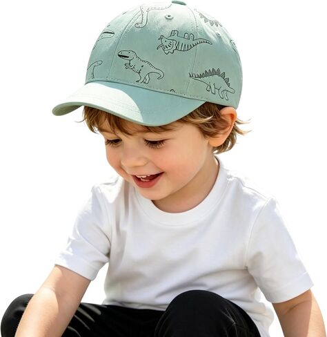 Toddler Sun Hats Baby Boys Cap Girls Adjustable Dinosaur Baseball Kids Hats | Baby Toddler Sun Bucket UPF 50+ Hat,Beach Essentials For Baby Boy Kids Swim Straw ,adjustable chin strap,breathable fabric in Saudi Arabia