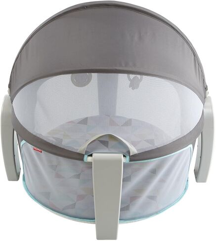 Fisher-Price Portable Bassinet On-The-Go Baby Dome, Travel Play Space with Developmental Newborn Toys & Canopy, Windmill in Kuwait