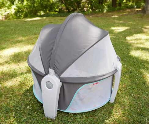 Fisher-Price Portable Bassinet On-The-Go Baby Dome, Travel Play Space with Developmental Newborn Toys & Canopy, Windmill in Kuwait