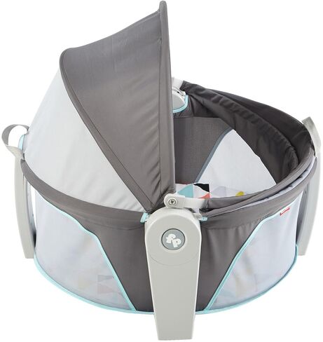 Fisher-Price Portable Bassinet On-The-Go Baby Dome, Travel Play Space with Developmental Newborn Toys & Canopy, Windmill in Kuwait
