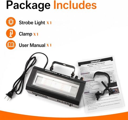 40W LED Strobe Light, Portable RGB LED Stage Flashing Light | Sound Activated & Auto Mode, Adjustable Speed & Sensitivity, Equipped with Hook, Perfect for Halloween Party Stage Club in Kuwait