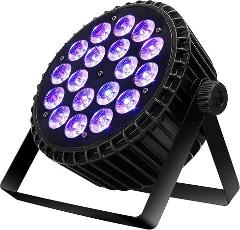 SHEHDS LED Stage Par Lights LED 18X18W DJ Stage Lights 1 Pack | RGBWA+UV 6in1, Wash/Strobe Effect, DMX512 Control, Sound Activated, Aluminum Alloy Shell, Uplighting for Concerts Party in Kuwait