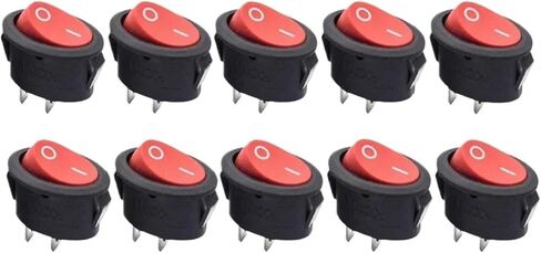 10Pcs 3D3P-RED KCD1 Oval Rocker Switch 10A Power Switch 6A 250V 10A 125V ON-Off-ON in Kuwait