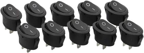 10Pcs 3D3P-RED KCD1 Oval Rocker Switch 10A Power Switch 6A 250V 10A 125V ON-Off-ON in Kuwait