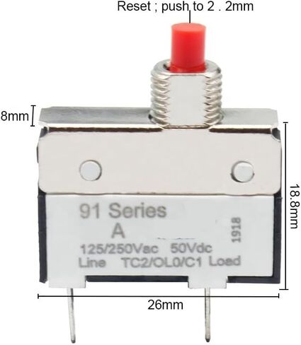 4 PCS 91 Series Overload Protector 1A Electrical Automatic Circuit Breaker in Kuwait