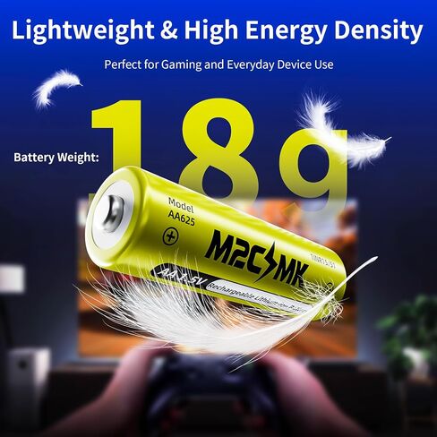 16 Pack Rechargeable AA Lithium Batteries | Double A Batteries, 1.5V Constant Voltage, for Blink Outdoor Cameras & Xbox Controllers, Ideal for High-Drain Devices in Kuwait