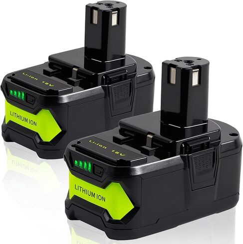 TenHutt 【Upgrade】 2 Packs 6.0Ah Lithium Replacement Battery for Ryobi 18V ONE+ Cordless Power Tool P108(130429054) Compatible with P102 P103 P104 P105 P107 P108 Lithium Battery in Kuwait