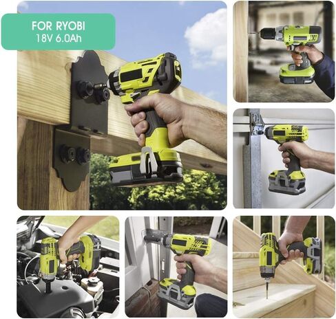 TenHutt 【Upgrade】 2 Packs 6.0Ah Lithium Replacement Battery for Ryobi 18V ONE+ Cordless Power Tool P108(130429054) Compatible with P102 P103 P104 P105 P107 P108 Lithium Battery in Saudi Arabia