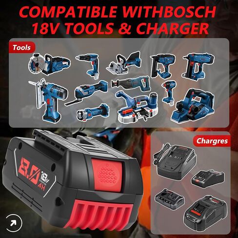 SANIU 8000mAh Replacement for Bosch 18V Battery BAT609 Lithium ion Compatible with Bosch 18 Volt Cordless Power Tools BAT618 BAT609G BAT610G BAT622 Rechargeable High-Output Batteries (8.0Ah, 2 Packs) in Saudi Arabia